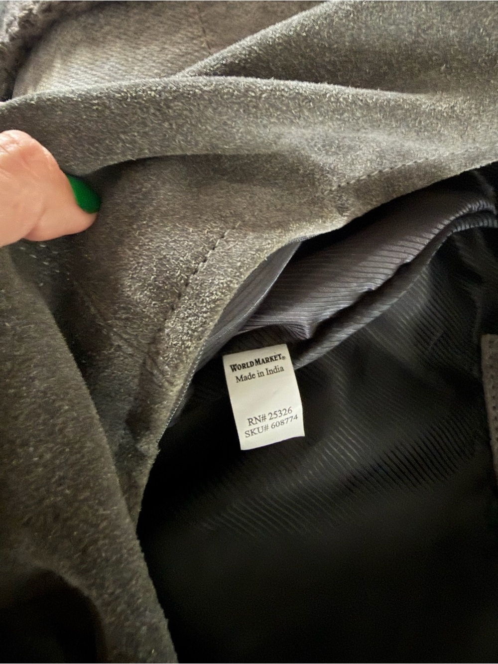 Women’s Casual Suede Shoulder Bag in Grey - Picture 3 of 5